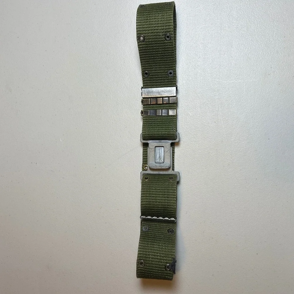 Vintage Military Style Olive Drab Nylon Pistol Belt Utility Tactical Gear Green